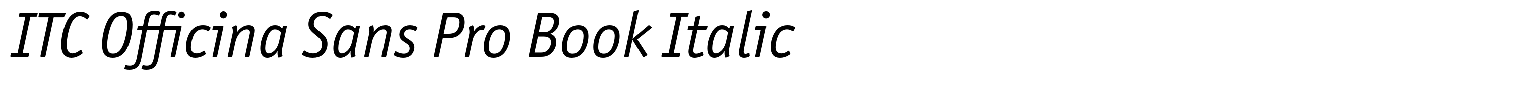 ITC Officina Sans Pro Book Italic